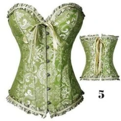 Plastic Boned Gothic Waist Trainer Corsets -Gothic Clothing Store 5 Green