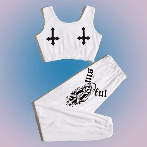 Just Kill Me Crop Top Jogger Set 6 Just Kill Me Crop Top Jogger Set - Image 6
