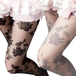 Dark Rose Lace Stockings -Gothic Clothing Store 5 d62af73d 776f 4695 a1c6 60ec8762fa48
