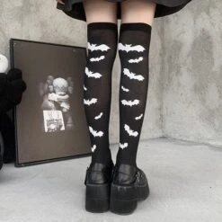 Nocturnal Being Thigh High Socks -Gothic Clothing Store 5 f5690036 00c1 4222 a188 1a35488bc017