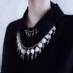 Double Chain Skull Necklace -Gothic Clothing Store 5 ffd5e3a0 51f5 42e7 991c fae07120d933