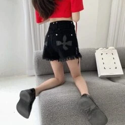 Lil Freak Fringe Denim Shorts -Gothic Clothing Store 6 11ec7186 4105 4d2b a0ee c1ee15723200
