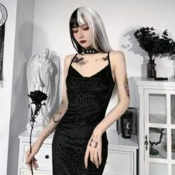 Black Leopard Midi Dress -Gothic Clothing Store 6 1d3bb911 aa79 4390 a622 083bb5580368
