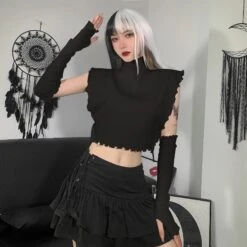 Fleurdelice Turtleneck Crop Top -Gothic Clothing Store 6 1ed2fbbf bfb8 4fa0 a576 c46c77552a2d