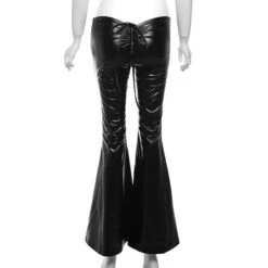 Danica PU Leather Drawstring Flare Pants -Gothic Clothing Store 6 3ba384d5 bc1e 409c 8491 697c9f8e4ef2
