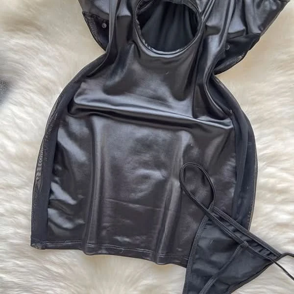 Dominatrix Dreams Lingerie Leather-Look Bodycon Night Dress 7 Dominatrix Dreams Lingerie Leather-Look Bodycon Night Dress - Image 7