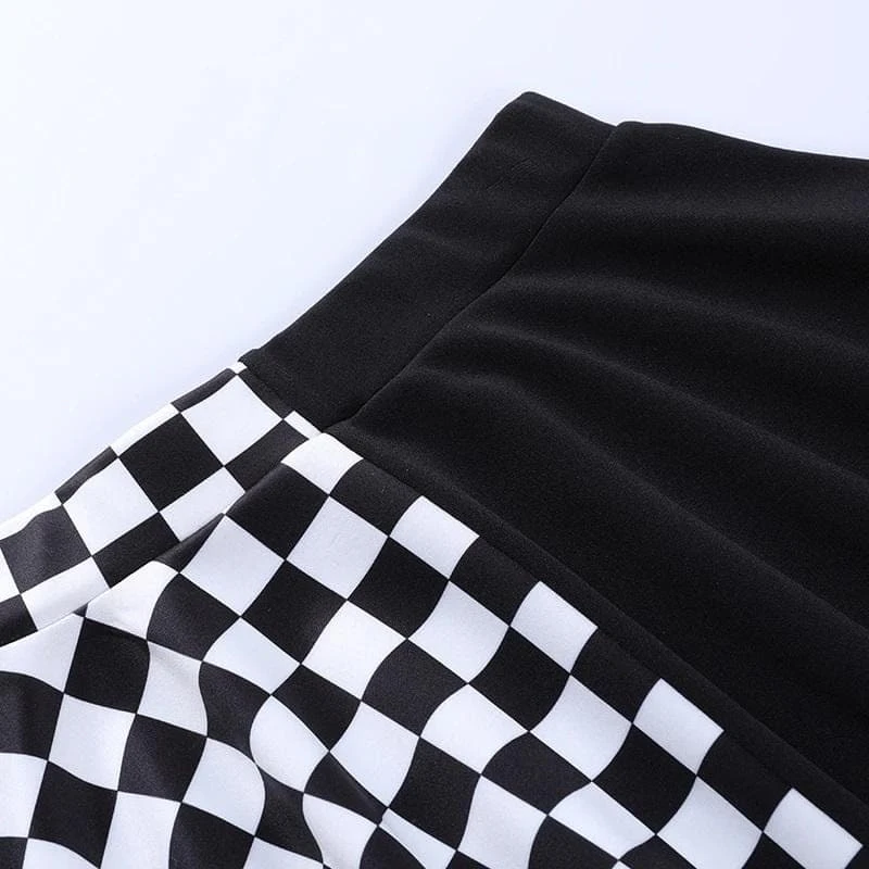 B&W Gothic Checkered Skirt 6 B&W Gothic Checkered Skirt - Image 6
