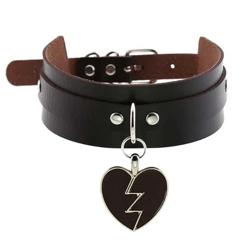 Broken Heart Leather Choker 6 Broken Heart Leather Choker - Image 6