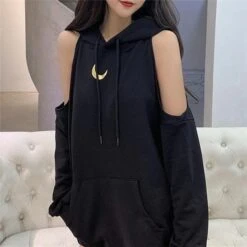 Moon Mystery Cold Shoulder Hoodie -Gothic Clothing Store 6 7c1ea9cc d598 44e7 ab9d e072970305fe