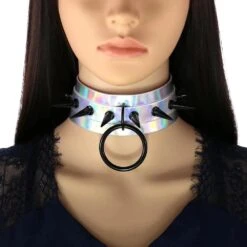 Sharpy Holographic Choker Necklace -Gothic Clothing Store 6 a4898aa9 c2e3 47ae b9e6 bad5de2cb1d9