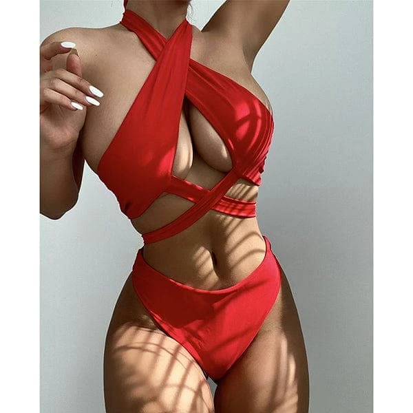 Aubree Crisscross Halter Wrap Bikini Set 2 Aubree Crisscross Halter Wrap Bikini Set - Image 2