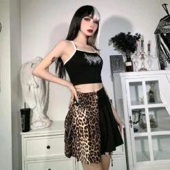 Leopardess High Waist Pleated Skirt -Gothic Clothing Store 6 e3469f3b e6ba 49c1 8ff5 dcde133739c4