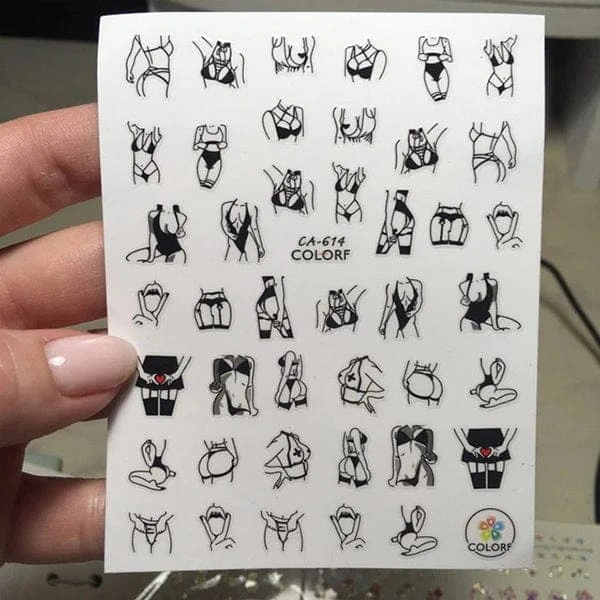 Abstract Girl Nail Stickers 7 Abstract Girl Nail Stickers - Image 7