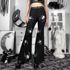 Spider Slayer Flare Pants -Gothic Clothing Store 6 fa746319 3cf4 446e a8ad 157bf8638464