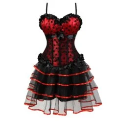 Polka Dot Overbust Corset Dress -Gothic Clothing Store 7 0565a8a3 7eb3 4c46 a563 185ec6e518ad