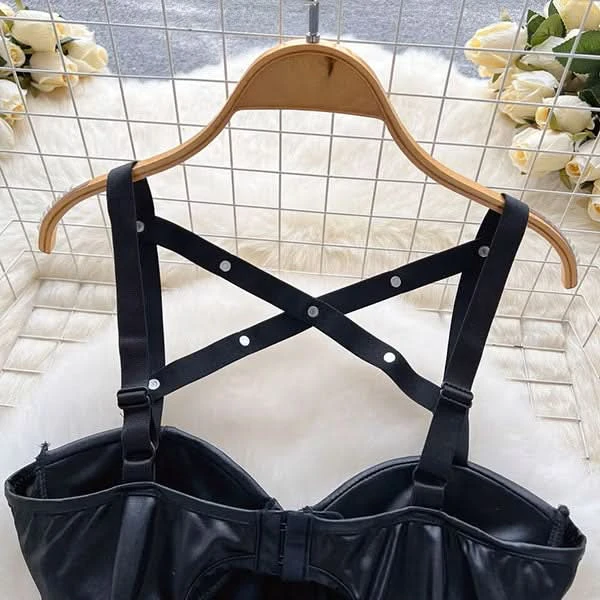 Dominatrix Dreams Lingerie Leather-Look Bodycon Night Dress 8 Dominatrix Dreams Lingerie Leather-Look Bodycon Night Dress - Image 8