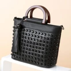 Ladies Black Rivet Bag -Gothic Clothing Store 7 4999186b adf4 4115 be0e 6bd9601ea179