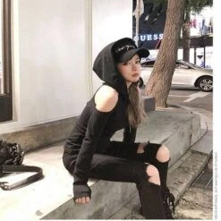 Exposée Cold Shoulder Hoodie -Gothic Clothing Store 7 729bec5b e4ba 4918 8ce1 a36466887c20