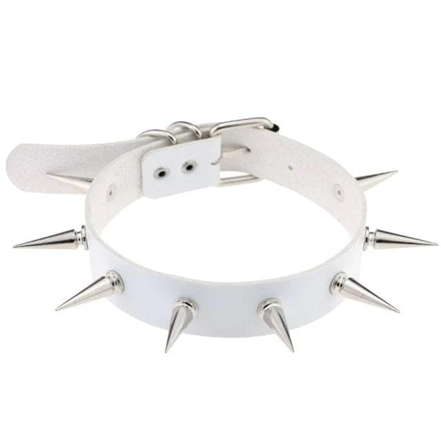 Silver Spiked Leather Choker 9 Silver Spiked Leather Choker - Image 9