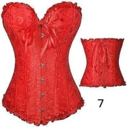 Plastic Boned Gothic Waist Trainer Corsets -Gothic Clothing Store 7 Red