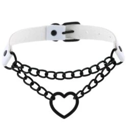 Chained Heart Gothic Leather Choker -Gothic Clothing Store 7 cebe88f8 87b2 4922 8ada b9520336c0ee