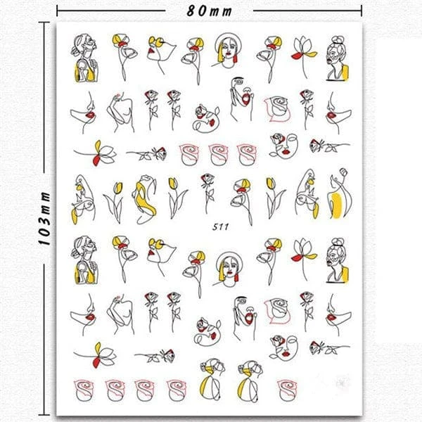 Abstract Girl Nail Stickers 8 Abstract Girl Nail Stickers - Image 8