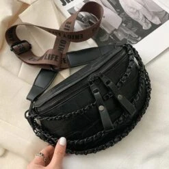 Faux Leather Chain Bum Bag -Gothic Clothing Store 7 ef337b8e cedb 4d57 a394 142ead0e12a1