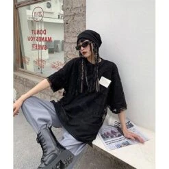 Yuna See Through Oversized Shirt -Gothic Clothing Store 8 16b41ad4 ebc3 4149 9e97 25c1372d988f