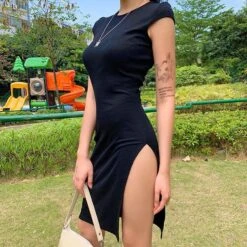 Oracle High Slit Mini Dress -Gothic Clothing Store 8 271a81a0 138d 4432 b542 35501dbd257e