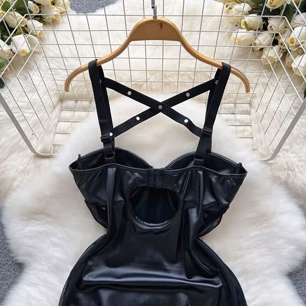 Dominatrix Dreams Lingerie Leather-Look Bodycon Night Dress 9 Dominatrix Dreams Lingerie Leather-Look Bodycon Night Dress - Image 9