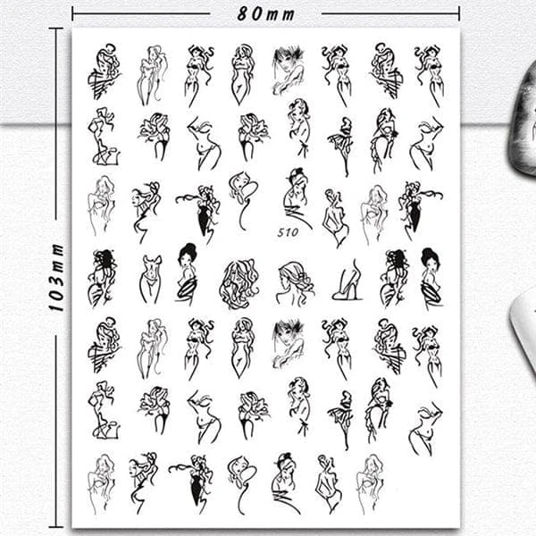 Abstract Girl Nail Stickers 9 Abstract Girl Nail Stickers - Image 9