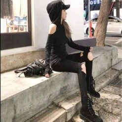 Exposée Cold Shoulder Hoodie -Gothic Clothing Store 9 73b5e6bf a7a0 446e 96a8 b2a0982b9c32