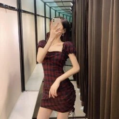 Morticia Vintage Plaid Dress -Gothic Clothing Store 9 8b0b9dc1 4cca 407f a706 50e65a945aa6