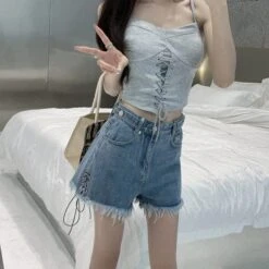 Lil Freak Fringe Denim Shorts -Gothic Clothing Store 9 8ca55500 9394 4cad ad72 cd93743e2dfb