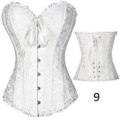 Plastic Boned Gothic Waist Trainer Corsets -Gothic Clothing Store 9 White
