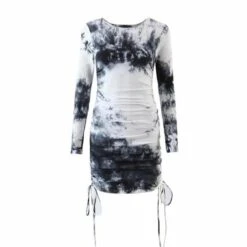 Dyed Double Drawstring Mini Dress -Gothic Clothing Store 9 d5a17a71 82de 434f a873 604a5634b8b4