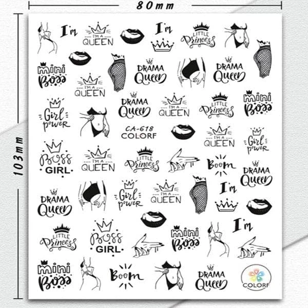 Abstract Girl Nail Stickers 10 Abstract Girl Nail Stickers - Image 10