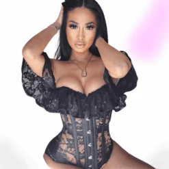 Bella Off Shoulder Lace Corset -Gothic Clothing Store BellaOffShoulderLaceCorset 1