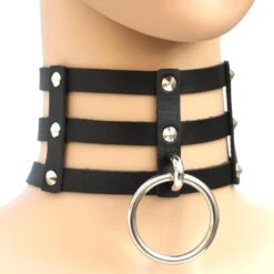 Caged Ring Choker -Gothic Clothing Store CageChoker black