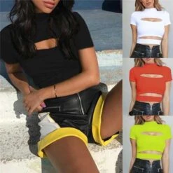 Perspective Slim Aesthetic Shirts -Gothic Clothing Store Camisetas ajustadas de manga corta para mujer camisetas sexys informales ajustadas a la moda jersey con.jpg Q90.jpg 3