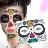 Day Of The Dead Temporary Skull Face Tatts