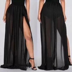 Flown Away Gothic Long Skirt -Gothic Clothing Store Faldas de malla de cintura alta para mujer falda transparente transparente de gasa para verano 2019.jpg Q90.jpg 5