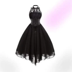 Gothic Bow Vintage Corset Dress -Gothic Clothing Store GothicBowVintageCorsetDress