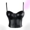 Gothic Faux Leather Bustier Crop Top