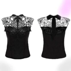Gothic Laced Turtle Neck Blouse