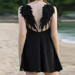 Drive You Wild Angel Mini Dress -Gothic Clothing Store HTB1Dq3TiS3PL1JjSZFxq6ABBVXaz