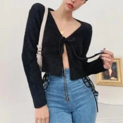 Angelina Knitted Goth Cardigan -Gothic Clothing Store Hfd20f5171d0b49de96cde0744db5c2a5s