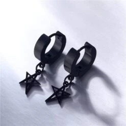 Kpop Hexagram Earrings -Gothic Clothing Store KoreanKpopHexagramStudEarrings5
