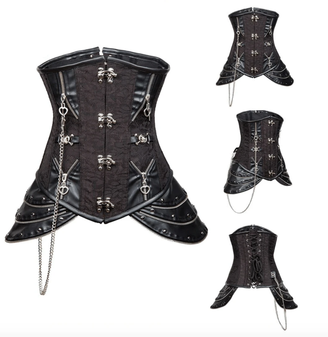 Hellebore Gothic Underbust Corset Steel Bone 6 Hellebore Gothic Underbust Corset Steel Bone - Image 6