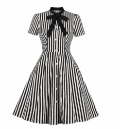 Asher Vintage Stripe Dress -Gothic Clothing Store Screen Shot 2019 05 04 at 11.47.48 AM